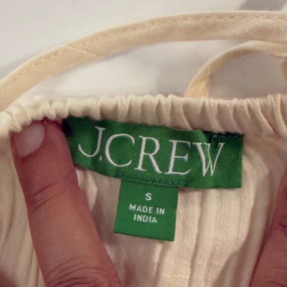 J.Crew S Womens Halter Top Cream Airy Gauze Travel Summer Resort Breathable - Picture 4 of 10